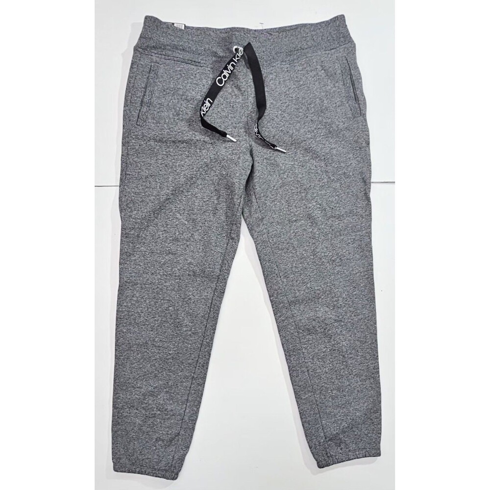 NWT Calvin Klein Women's Soft Fleece Drawstring Jogger Pants Gray Size Large